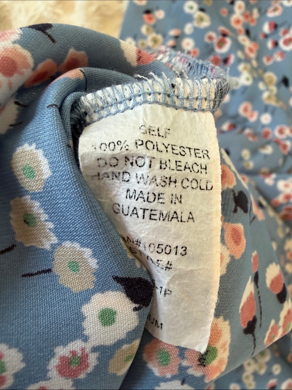 ANDREE BY UNIT light Blue Floral Cap Sleeve Blouse - Picture 8 of 8